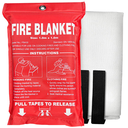 Andyssey Fire Blanket 4-Pack, 40"x40" Emergency Safety Blanket for Home, Kitchen, RV & Fireplace