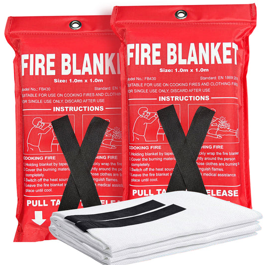 Andyssey Fire Blanket 4-Pack, 40"x40" Emergency Safety Blanket for Home, Kitchen, RV & Fireplace