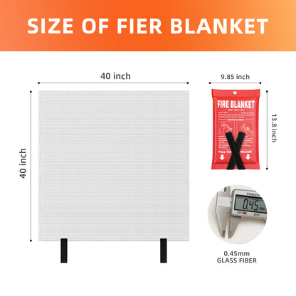 Andyssey Fire Blanket 4-Pack, 40"x40" Emergency Safety Blanket for Home, Kitchen, RV & Fireplace