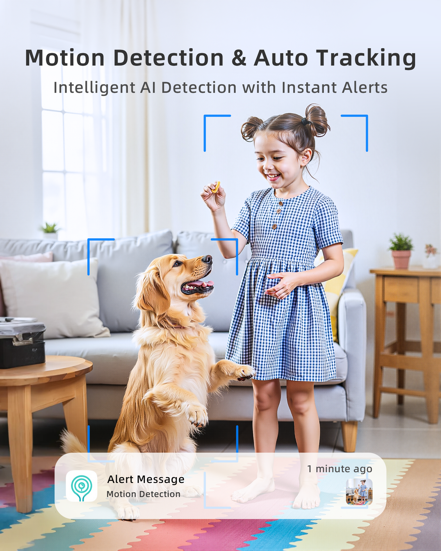 Andyssey Indoor Camera, 4MP 360° WiFi (5GHz) Security Cam with Motion Sensor, App Control & Speaker