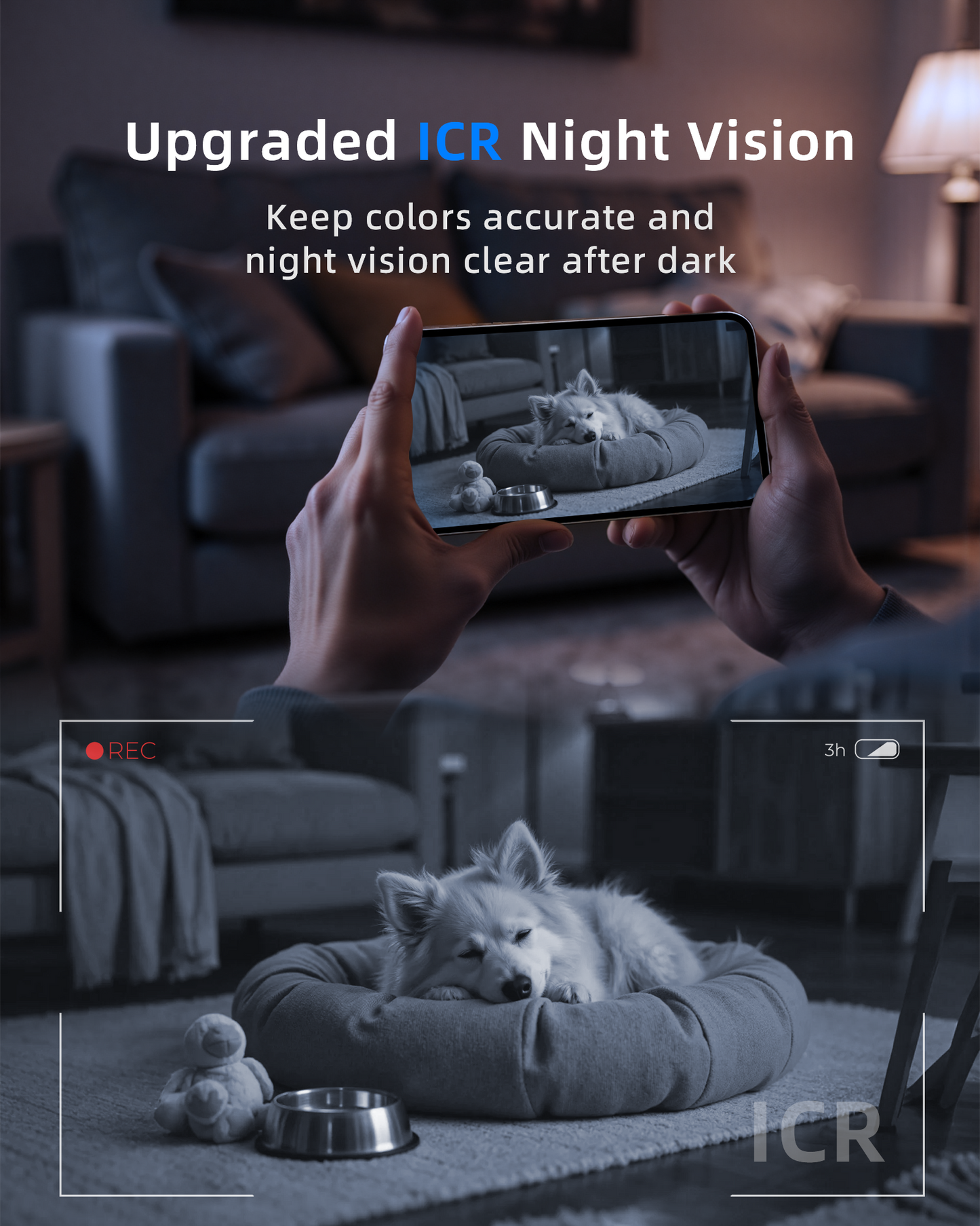 Andyssey Indoor Camera, 4MP 360° WiFi (5GHz) Security Cam with Motion Sensor, App Control & Speaker