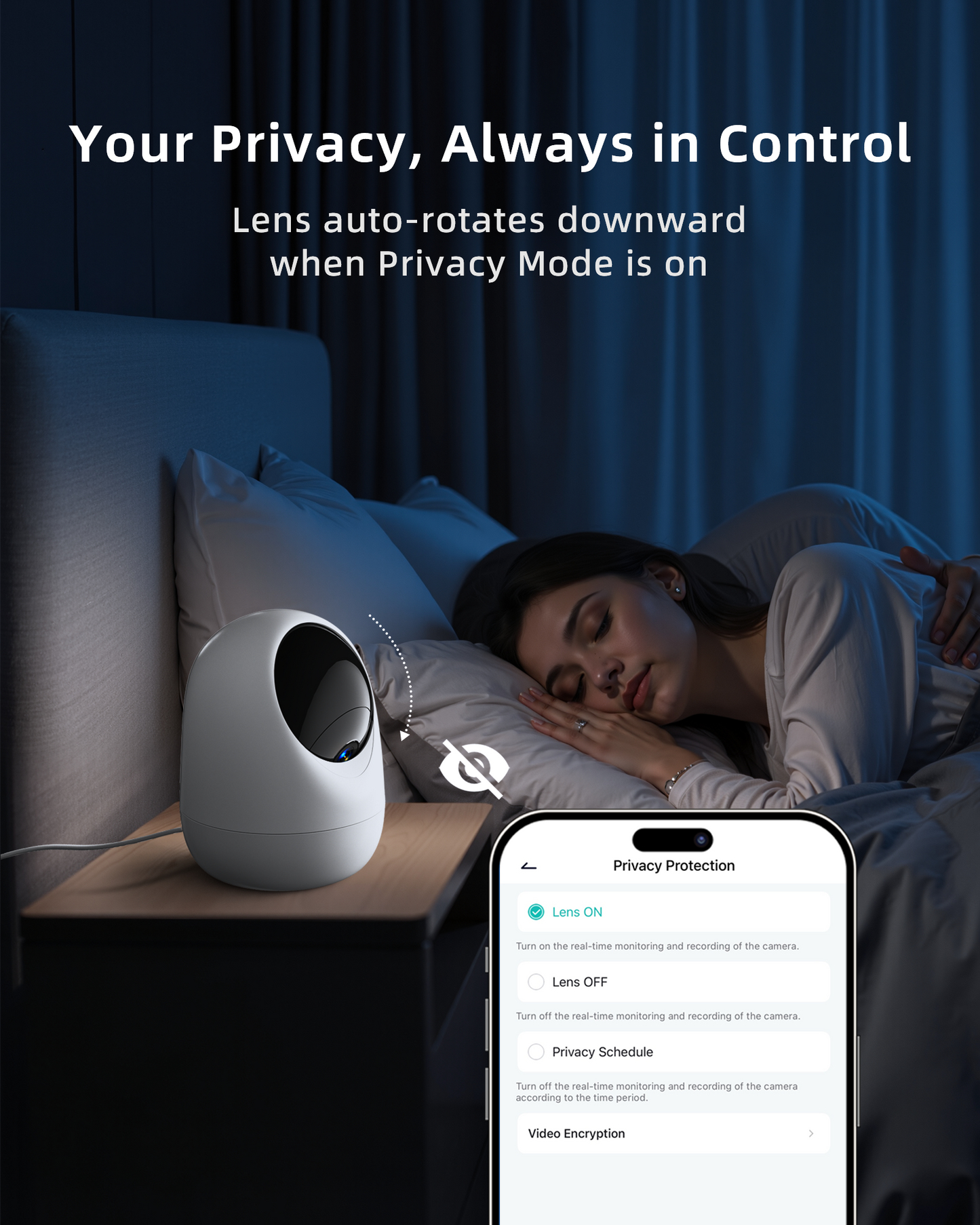 Andyssey Indoor Camera, 4MP 360° WiFi (5GHz) Security Cam with Motion Sensor, App Control & Speaker